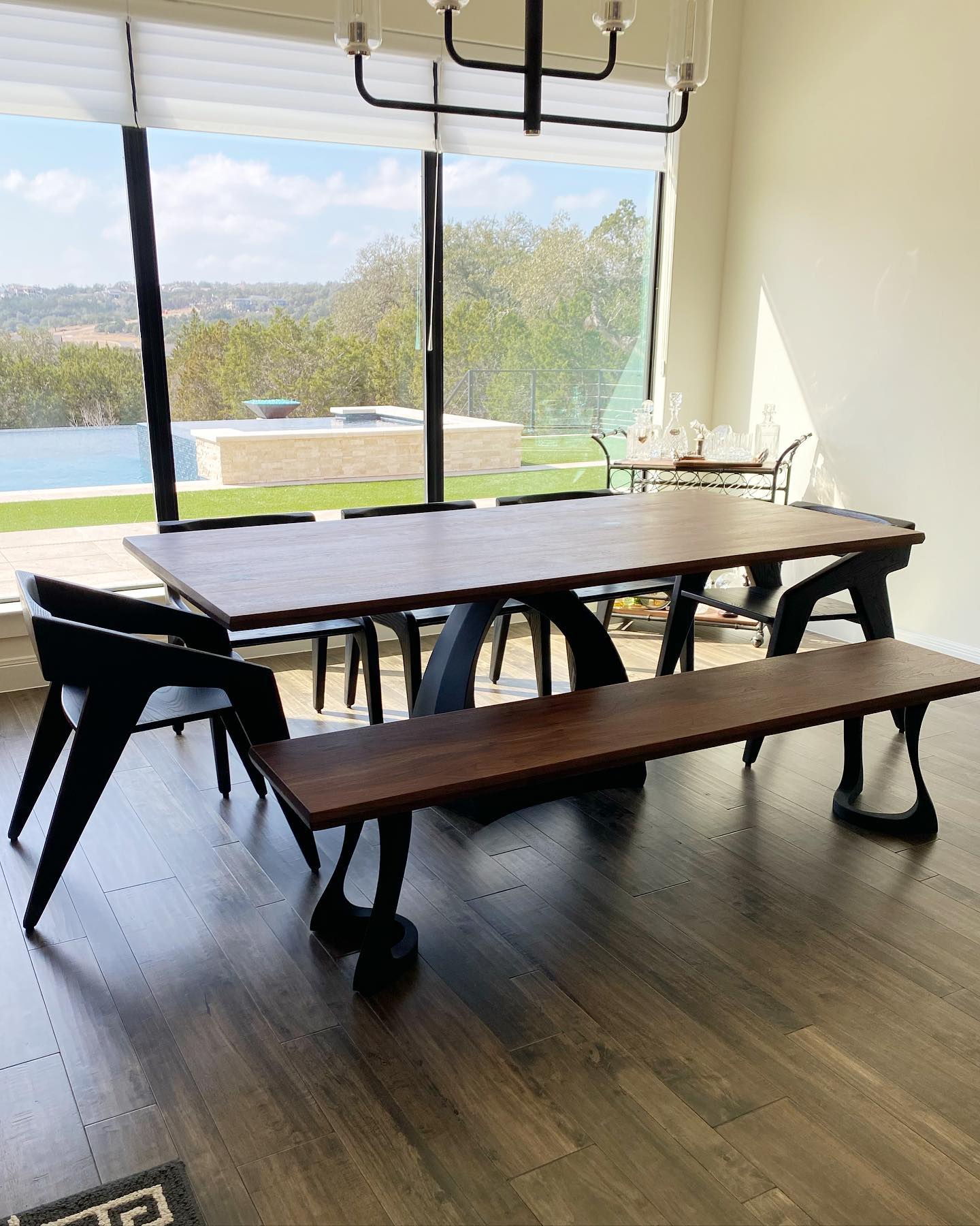 Hawthorne Table — Walnut & bench