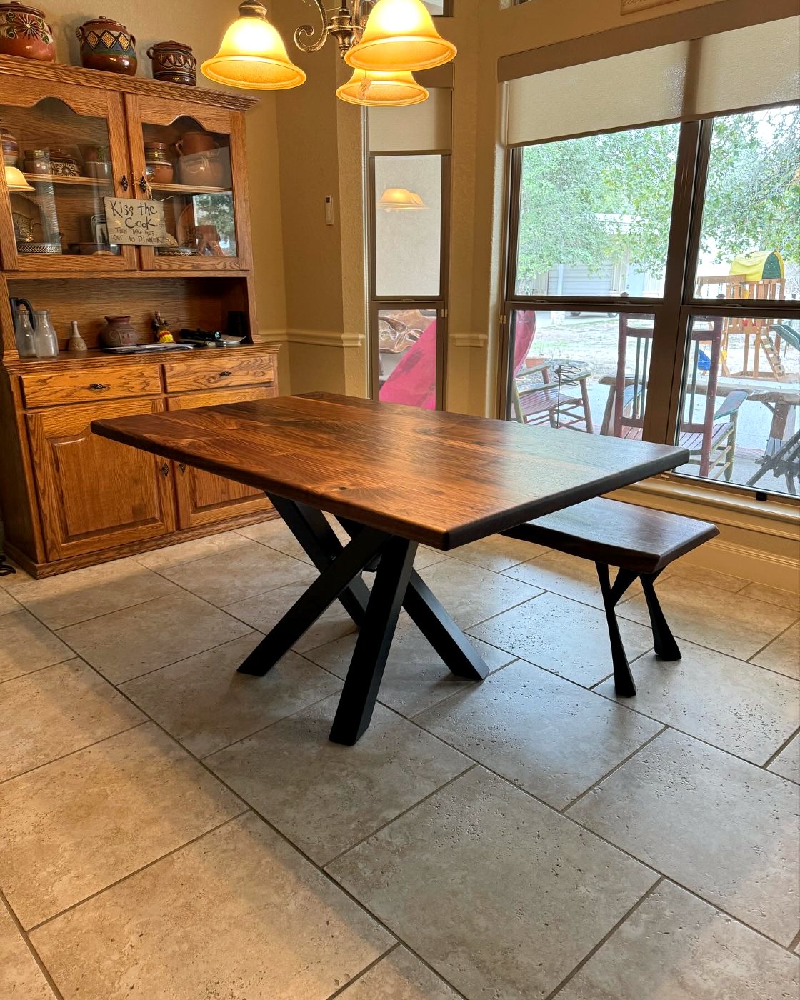 Fairfax Table — Walnut · steel spider base