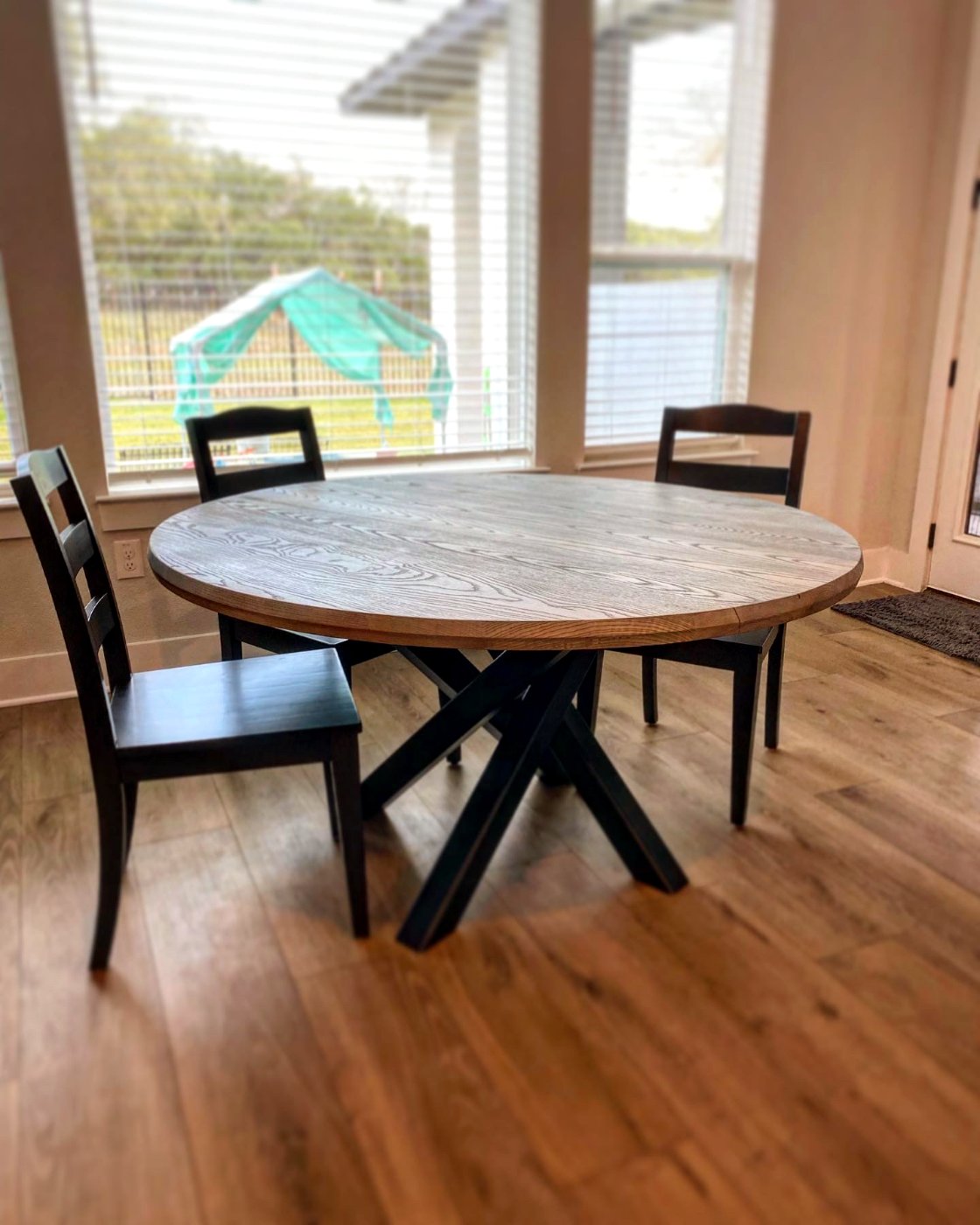 Sutton Table — White oak · crossed pedestal