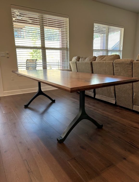 Easton Table — Walnut · twin wishbone legs